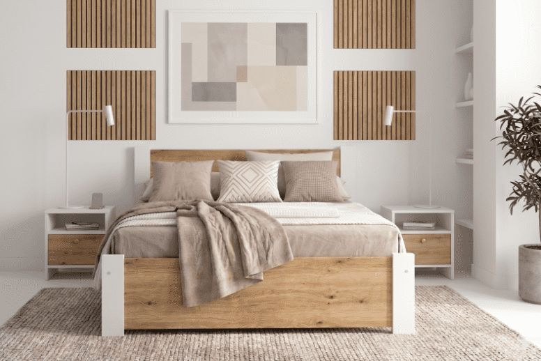 Elvisia Posteľ DEA s roštom | 90 x 200 cm Farba: Biela / dub artisan – Obrázok 7