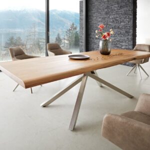 Jedálenský stôl Edge 260×100 XL akácia prírodná krížová podstava
