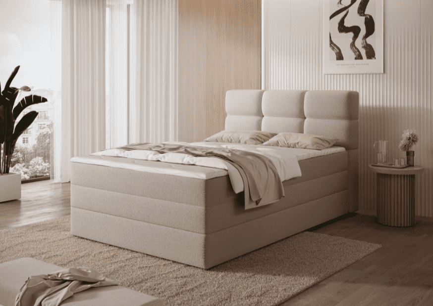 ArtElta Jednolôžková posteľ KASPED Boxspring | 120 x 200 cm Farba: Paolli 04 – Obrázok 2