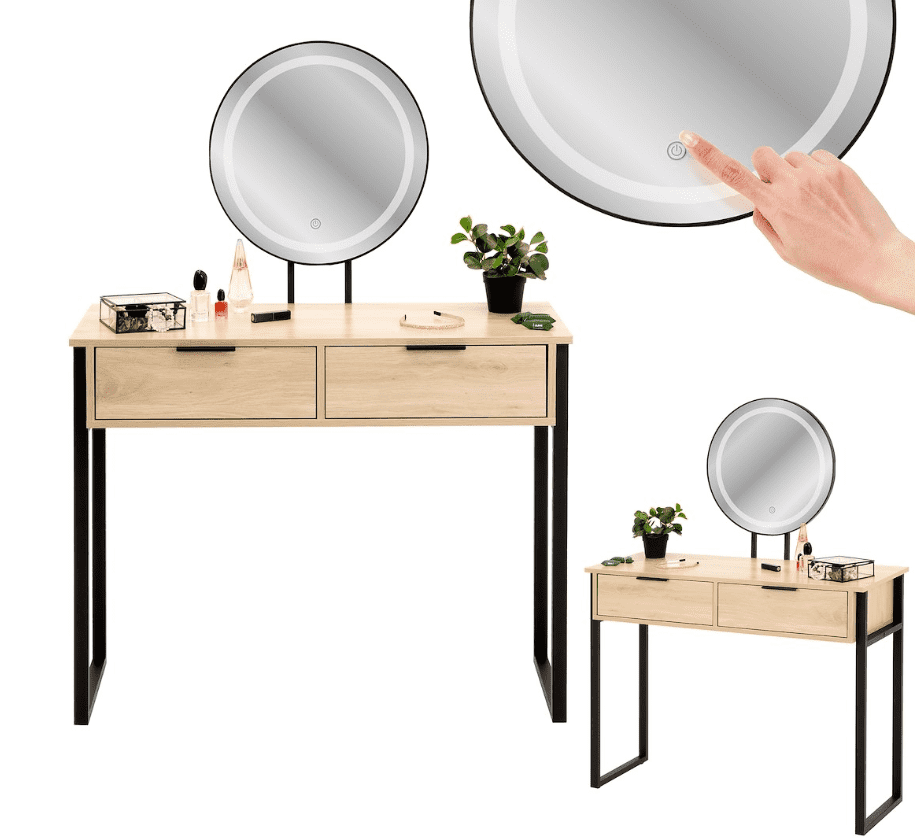 ArtJum Toaletný stolík s LED zrkadlom | CM-354333 – Obrázok 3