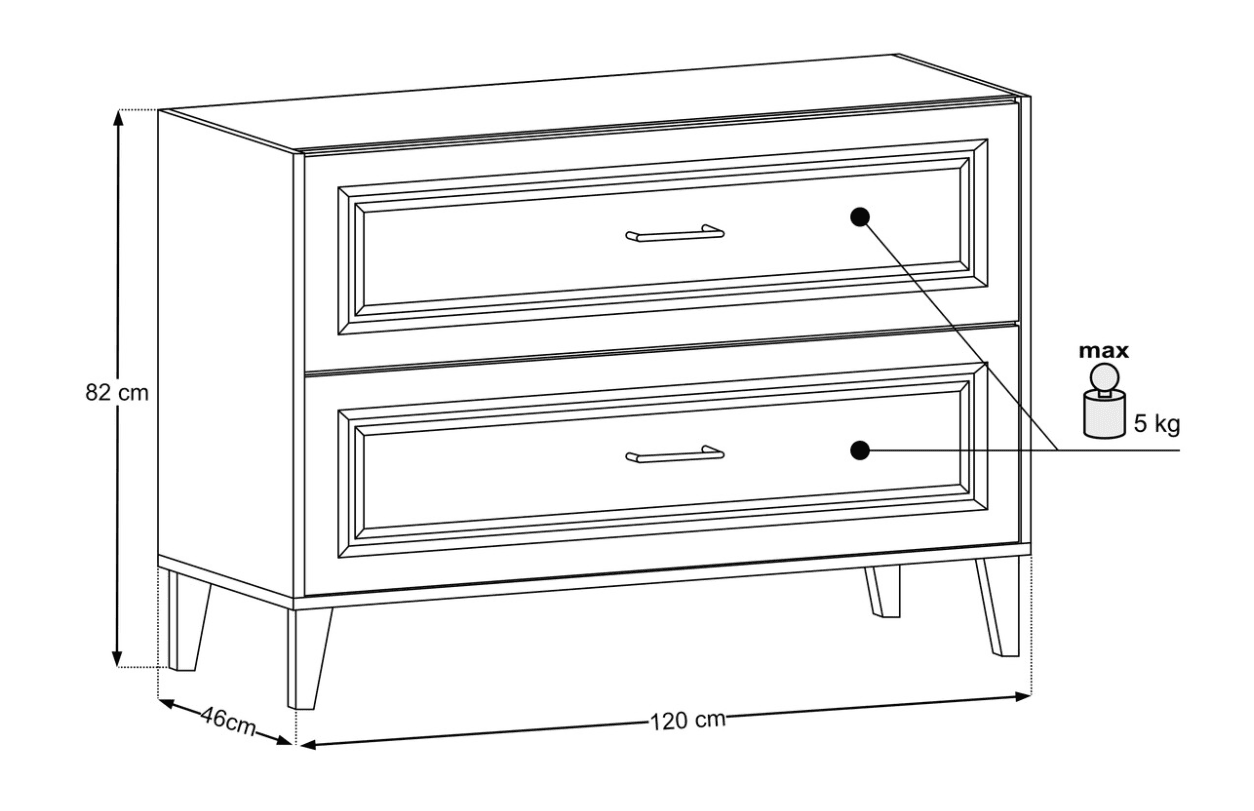 ArtCom Skrinka pod umývadlo DOROTHY RISTRETTO 82-120-46-2S | 120 cm – Obrázok 14