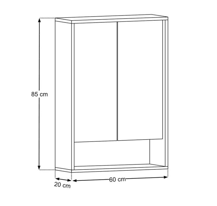 ArtCom Zrkadlová LED skrinka DOROTHY RISTRETTO 84-60-2D | 60 cm – Obrázok 10