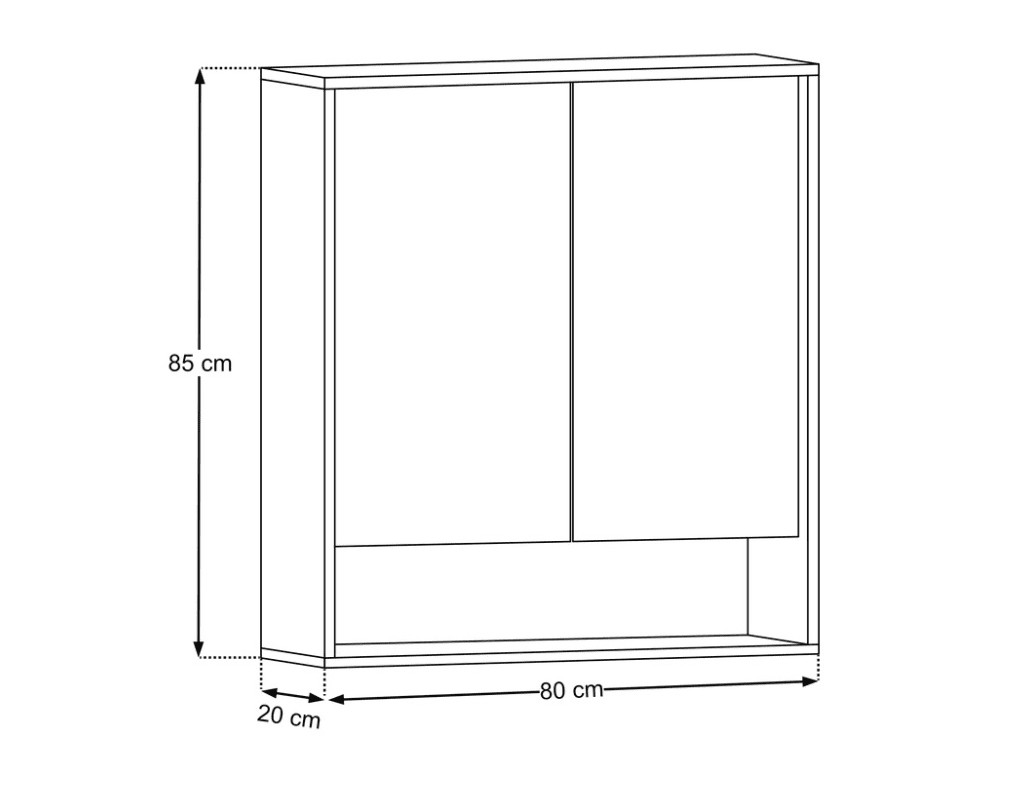 ArtCom Zrkadlová LED skrinka DOROTHY RISTRETTO 84-80-2D | 80 cm – Obrázok 15