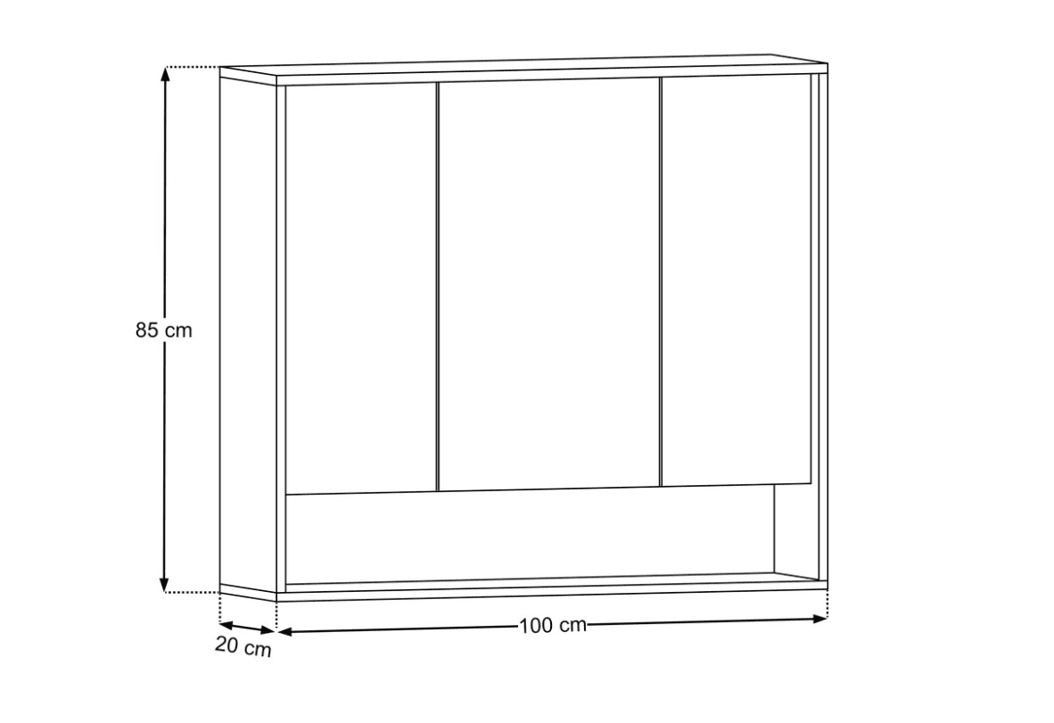 ArtCom Zrkadlová LED skrinka DOROTHY RISTRETTO 84-100-2D | 100 cm – Obrázok 10