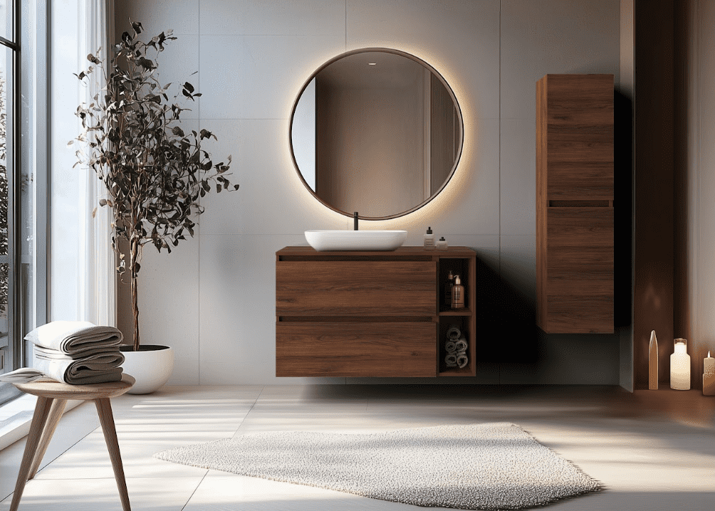 Elvisia Regál do kúpeľne SIMPLE oak walnut – Obrázok 2