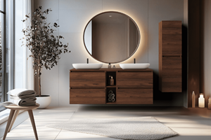 Elvisia Regál do kúpeľne SIMPLE oak walnut – Obrázok 3