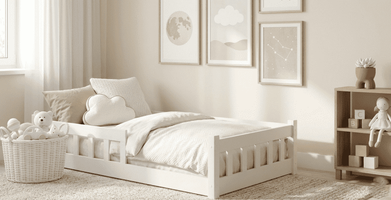 Elvisia Detská posteľ MONTESSORI | 90 x 200 cm Farba: Biela – Obrázok 3