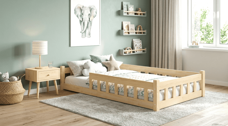 Elvisia Detská posteľ MONTESSORI | 90 x 200 cm Farba: Biela – Obrázok 4
