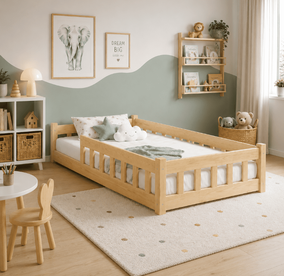 Elvisia Detská posteľ MONTESSORI | 90 x 200 cm Farba: Biela – Obrázok 2