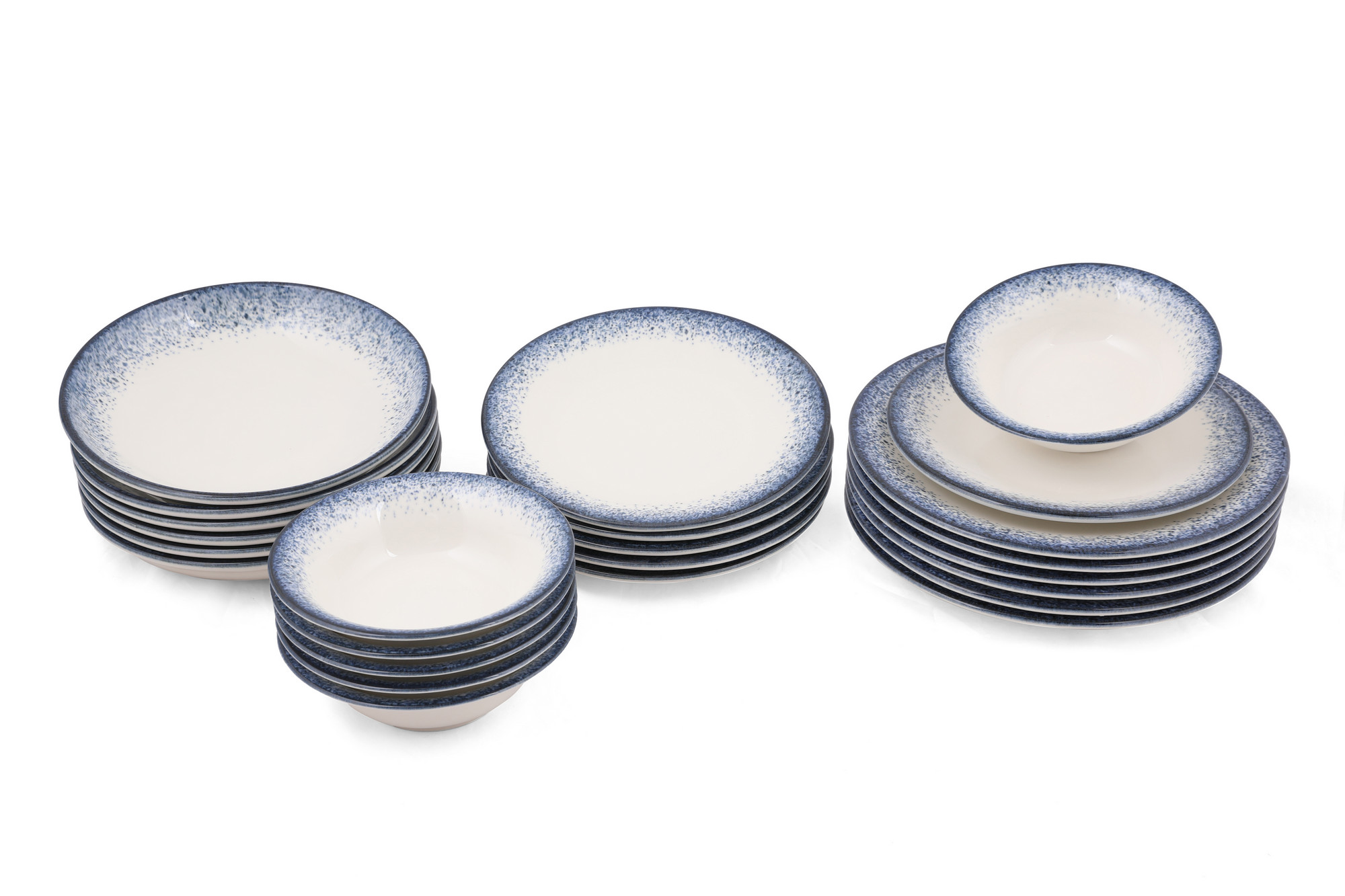 ASIR Porcelánová jedálenská súprava (24 ks) biela a modrá – Obrázok 5