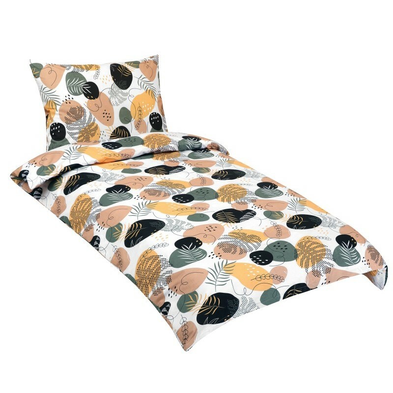 Bellatex Bavlnené obliečky Okruhliak horčicová, 140 x 220 cm, 70 x 90 cm, 140 x 220 cm, 70 x 90 cm – Obrázok 2