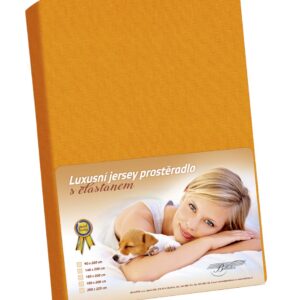Bellatex Jersey prestieradlo s elastanom oranžová, 90 x 200 cm