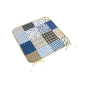 Bellatex Sedák Adéla hladký Patchwork modrá, 40 x 40 cm