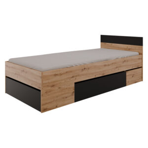 Multifunkčná posteľ 90×200 COMBI dub Artisan/čierna