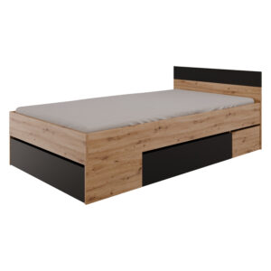 Multifunkčná posteľ 120×200 COMBI dub Artisan/čierna