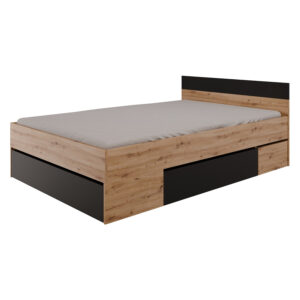 Multifunkčná posteľ 140×200 COMBI dub Artisan/čierna