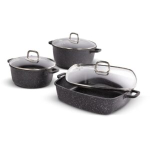 Lamart LT1287 6-dielna súprava riadu Cast, čierna