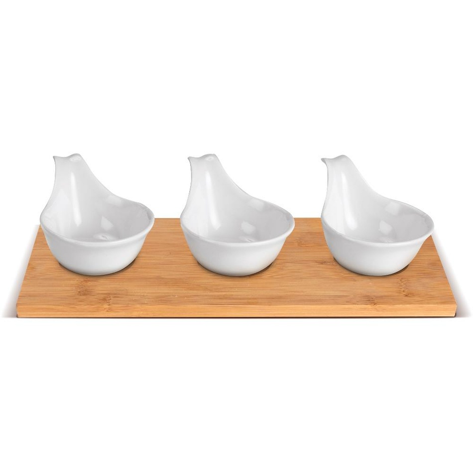Lamart LT9219 4-dielna servírovacia súprava misiek Bamboo, 27 x 12 cm