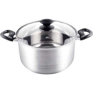 Lamart LEGER Nerezový hrniec LTB2413 240 mm 6,1 l so sklenenou pokrievkou, pr. 24 cm