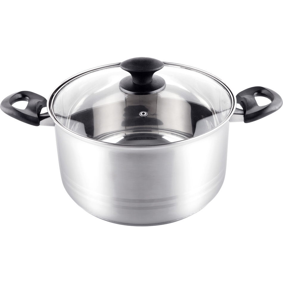 Lamart LEGER Nerezový hrniec LTB2413 240 mm 6,1 l so sklenenou pokrievkou, pr. 24 cm