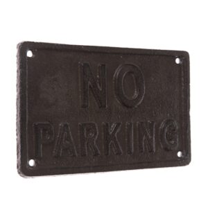 Liatinová dekorácia na stenu „NO PARKING“ čierna, 11 x 18 cm