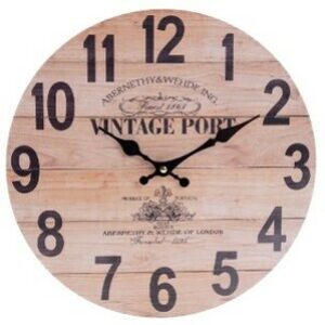 Nástenné hodiny Vintage port, pr. 34 cm, drevo