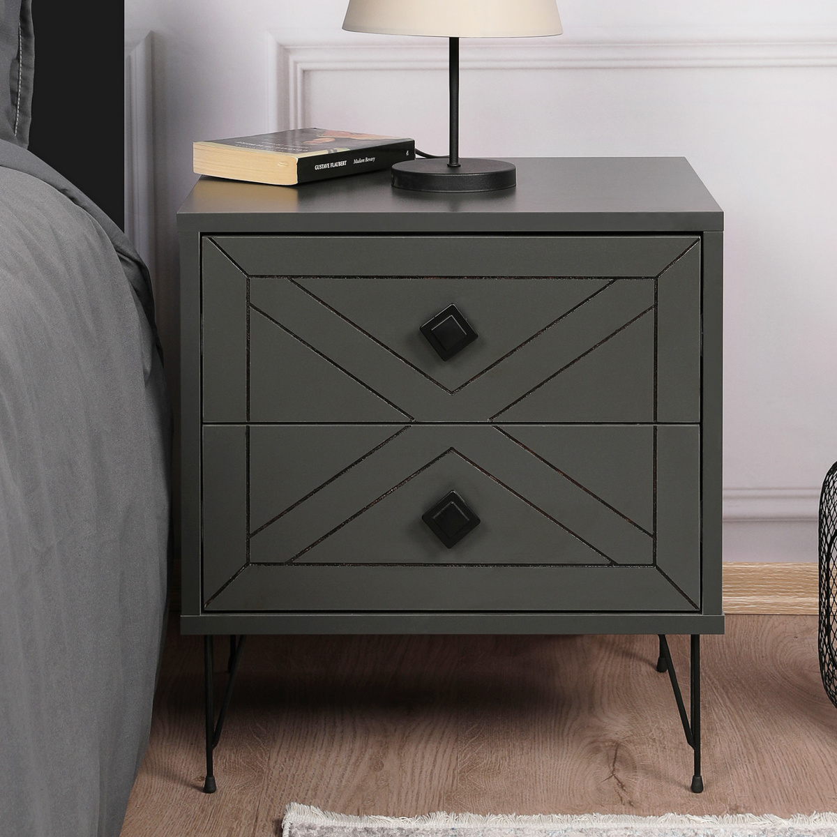 Nočný stolík Luna Anthracite – Obrázok 5
