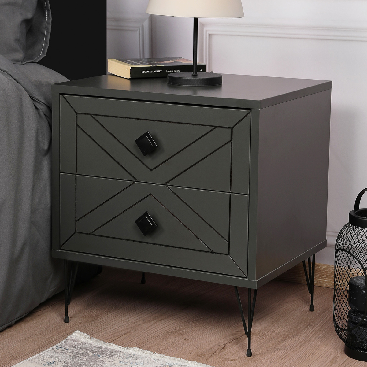 Nočný stolík Luna Anthracite – Obrázok 6
