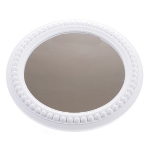 Plastové nástenné zrkadlo Montielo biele, priemer50 cm