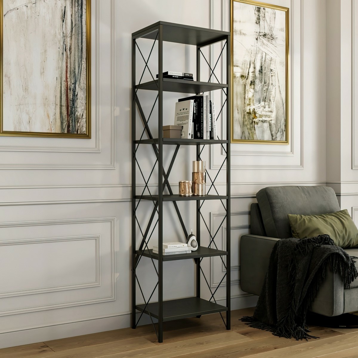 Regál Suadi Anthracite and Black – Obrázok 2