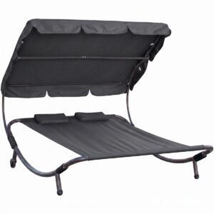 Relaxačné lehátko pre 2 osoby Craftfield Bahama,čierne