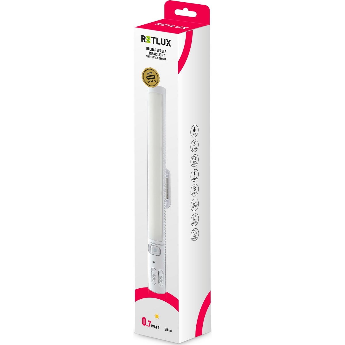 Retlux RLL 513 Lineárne LED svietidlo s PIR senzorom a prepínačom farieb, 26 cm – Obrázok 4