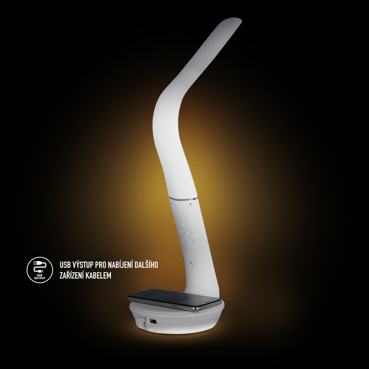 Retlux RTL 204 Stolová LED lampa s displejom a Qi dobíjaním čierna, 6 W – Obrázok 7