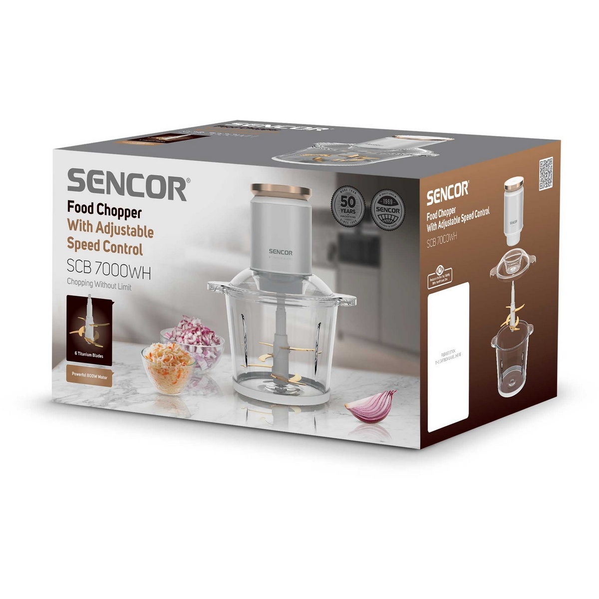 Sencor SCB 7000WH sekáčik potravín, biela – Obrázok 6