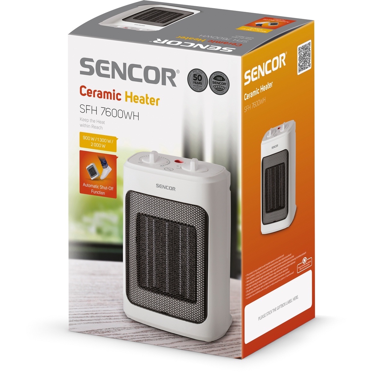 Sencor SFH 7600WH keramický ohrievač, biela – Obrázok 8