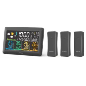 Sencor SWS 6300 meteostanica s 3 bezdrôtovými senzormi, čierna