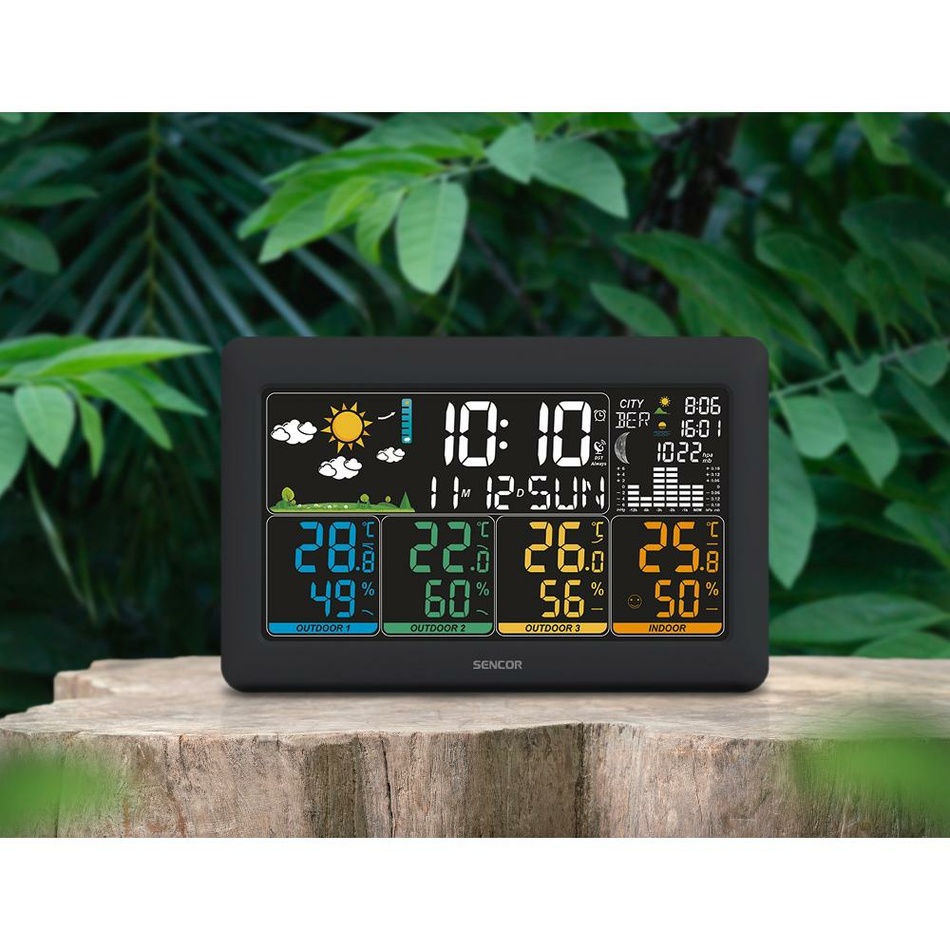 Sencor SWS 6300 meteostanica s 3 bezdrôtovými senzormi, čierna – Obrázok 5