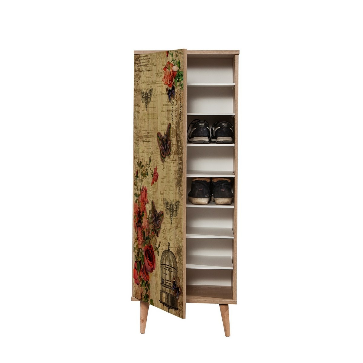 Skrinka na topánky Mega Sonoma Oak Roses – Obrázok 2