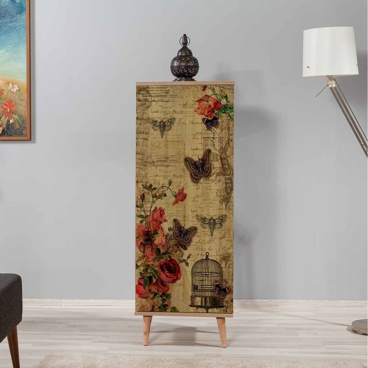 Skrinka na topánky Mega Sonoma Oak Roses – Obrázok 5