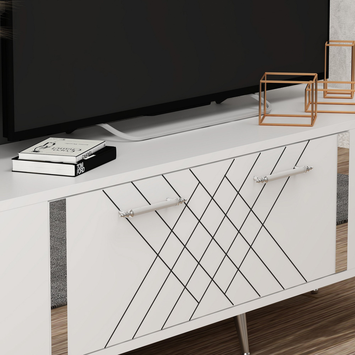 Televízny stolík Detas White – Obrázok 2