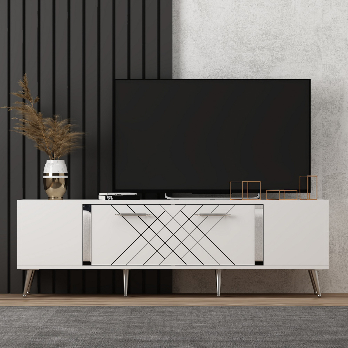 Televízny stolík Detas White – Obrázok 3