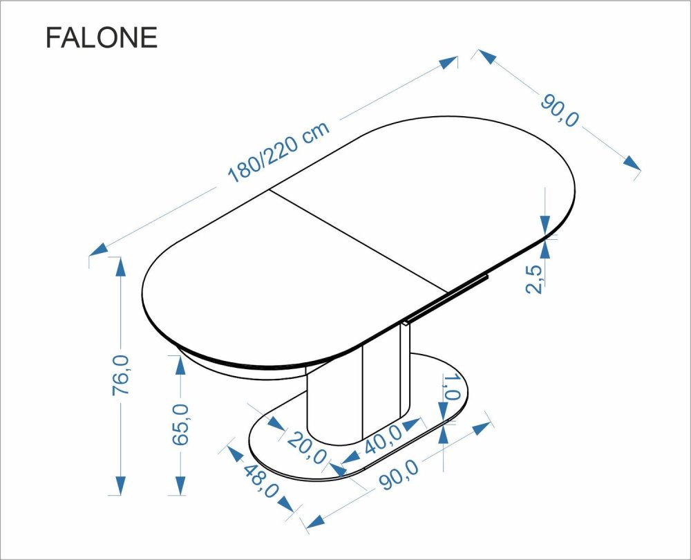 Rozkladací jedálenský stôl FALONE Halmar – Obrázok 2