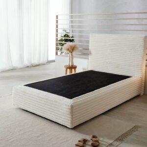 Boxspring posteľ Dream-Well plyšový manšester béžová 120×200 cm