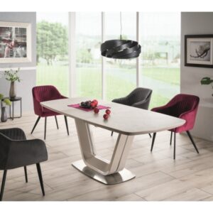 Signal Rozkladací jedálenský stôl ARMANI CERAMIC | sivý mat 90 x 160 cm
