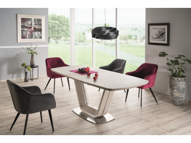 Signal Rozkladací jedálenský stôl ARMANI CERAMIC | sivý mat 90 x 160 cm