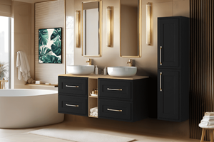 Elvisia Vysoká skrinka do kúpeľne CLASSIC Black – Obrázok 4