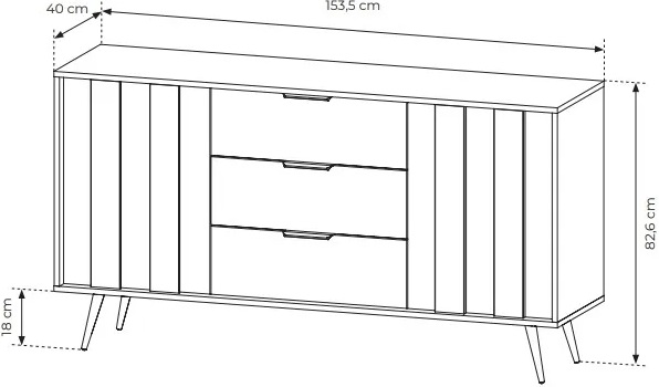 ArtLas Komoda MAARO 153/2D3S s LED osvetlením – Obrázok 5