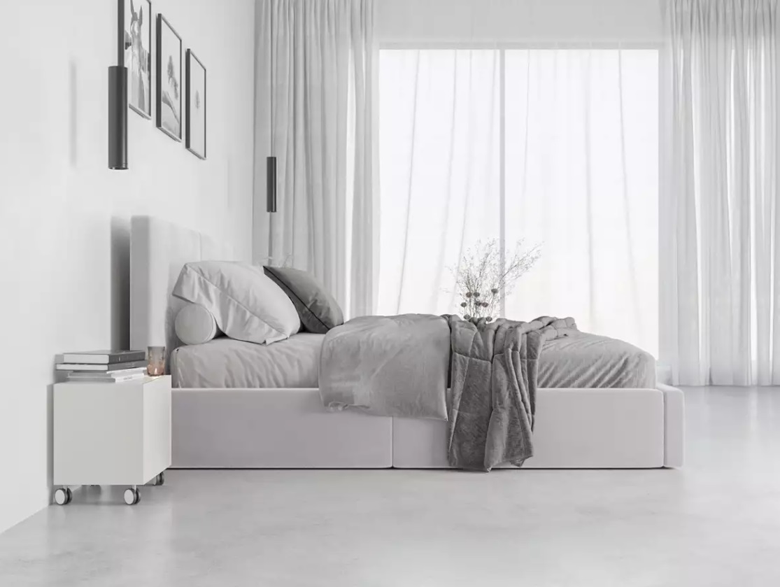 Elvisia Posteľ HILTON s výklopným roštom | sivá 140 x 200 cm – Obrázok 2