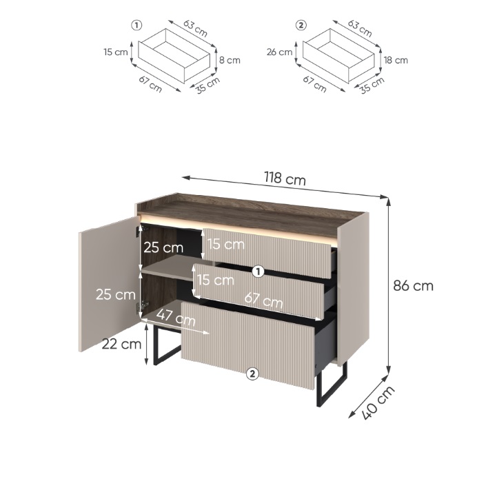 Dig-net nábytok Komoda GALO LG-02 s LED osvetlením – Obrázok 8