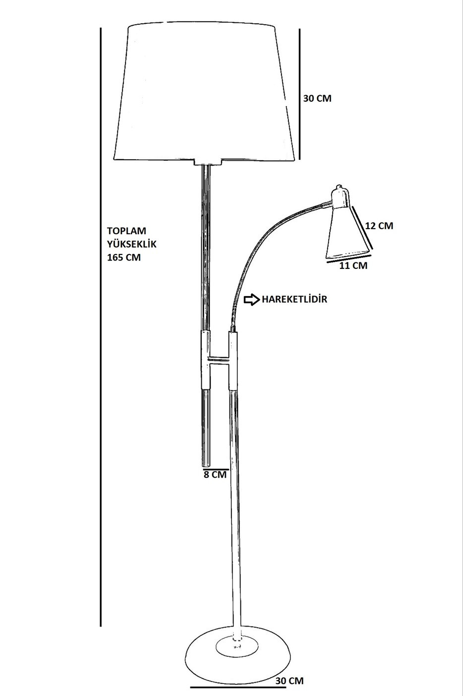 ASIR Stojacia lampa FORZA čierna – Obrázok 3